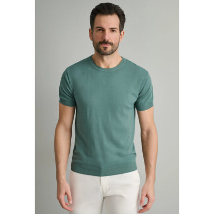 NAVY & GREEN ΠΛΕΚΤΟ ΛΑΙΜΟΚΟΨΗ ΜΕ ΚΟΝΤΟ MANIKI