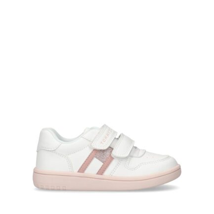 TOMMY JEANS FLAG LOW CUT VELCRO SNEAKER ΒΡΕΦΙΚΑ WHITE/PINK