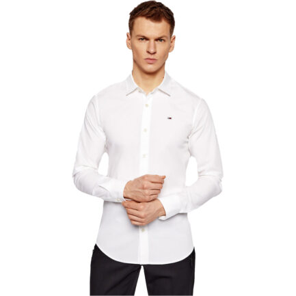 TOMMY JEANS ΑΝΔΡΙΚΟ ΠΟΥΚΑΜΙΣΟ ΠΟΠΛΙΝΑ SLIM FIT ESSENTIALS