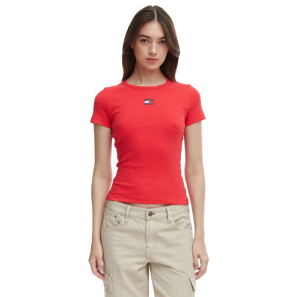 TOMMY JEANS ΓΥΝΑΙΚΕΙΟ SLIM BADGE RIB T-SHIRT