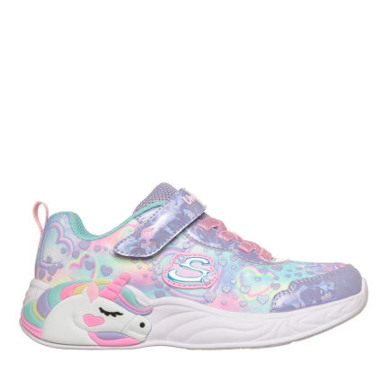 SKECHERS LIGHTED UNICORN GORE & STRAP KIDS SHOES